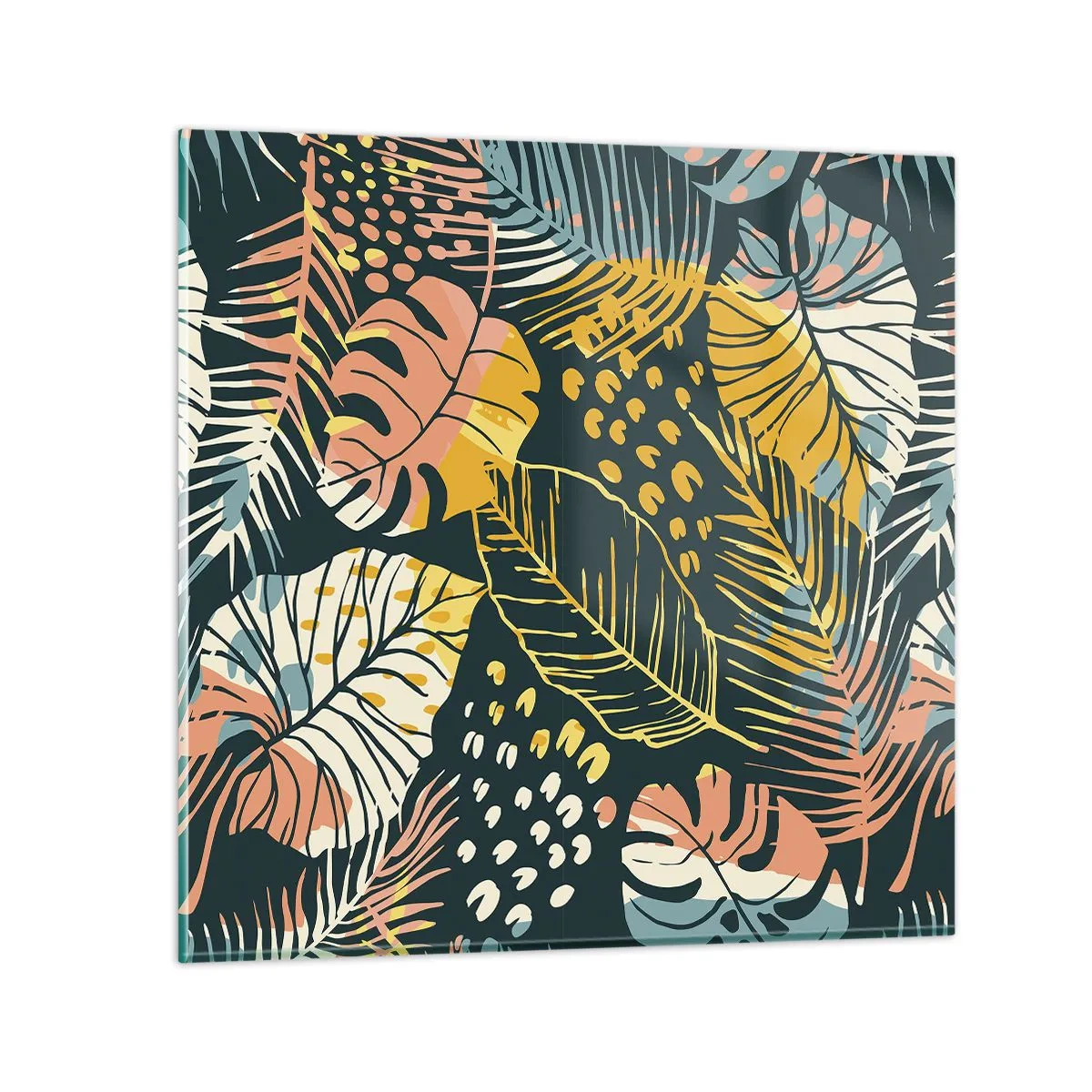 Glass picture - Leafy Fantasy - 40x40 cm