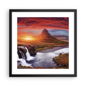 Poster in black frame - View of Middle-Earth - 40x40 cm