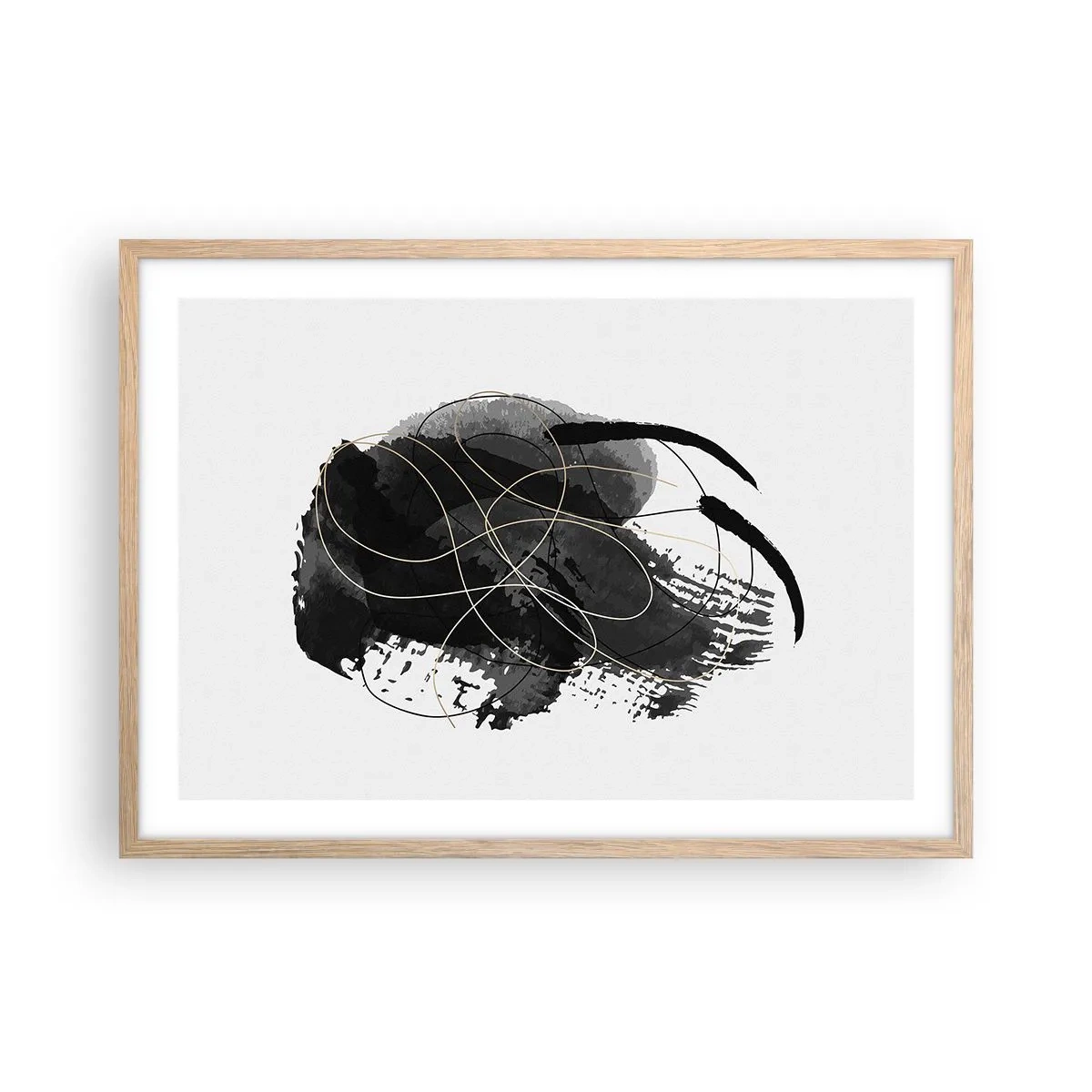 Poster in light oak frame - Made from Black - 70x50 cm
