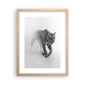 Poster in light oak frame - Crouching in Fog - 30x40 cm