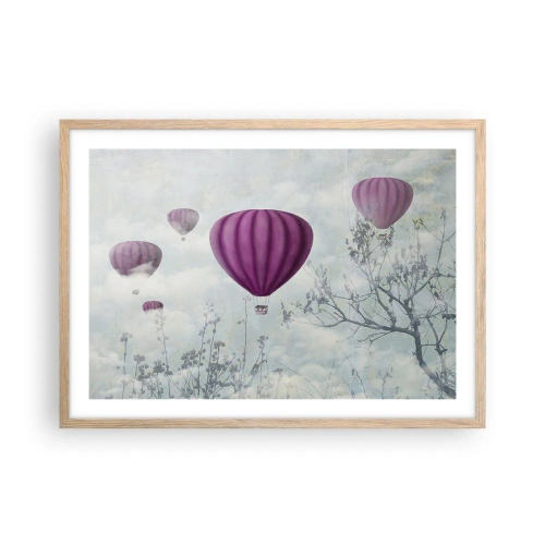 Poster in light oak frame - Like Ships in the Sky - 70x50 cm