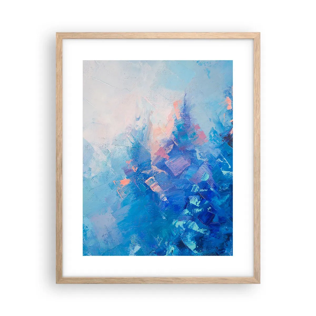 Poster in light oak frame - Winter Abstract - 40x50 cm