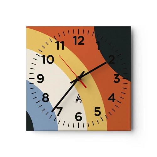 Wall clock - Clock on glass - Towards Each Other - 40x40 cm