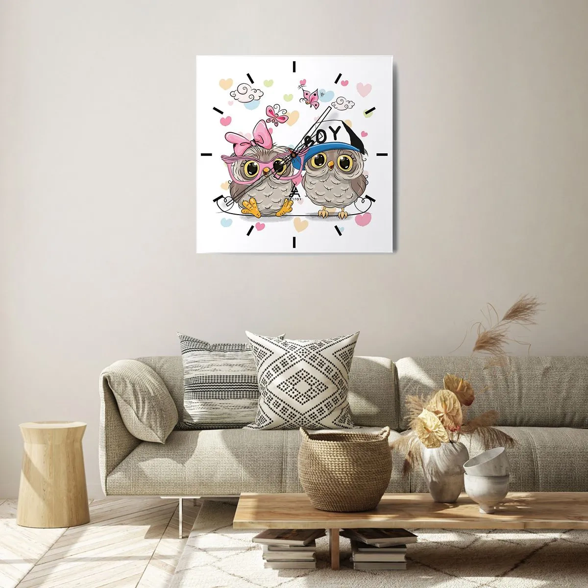 Wall clock - Clock on glass - Let's Keep in Love! - 40x40 cm