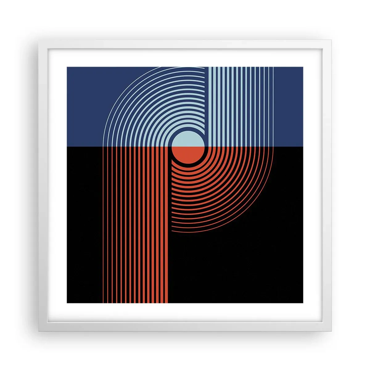 Poster in white frmae - In a Geometrical Embrace - 50x50 cm