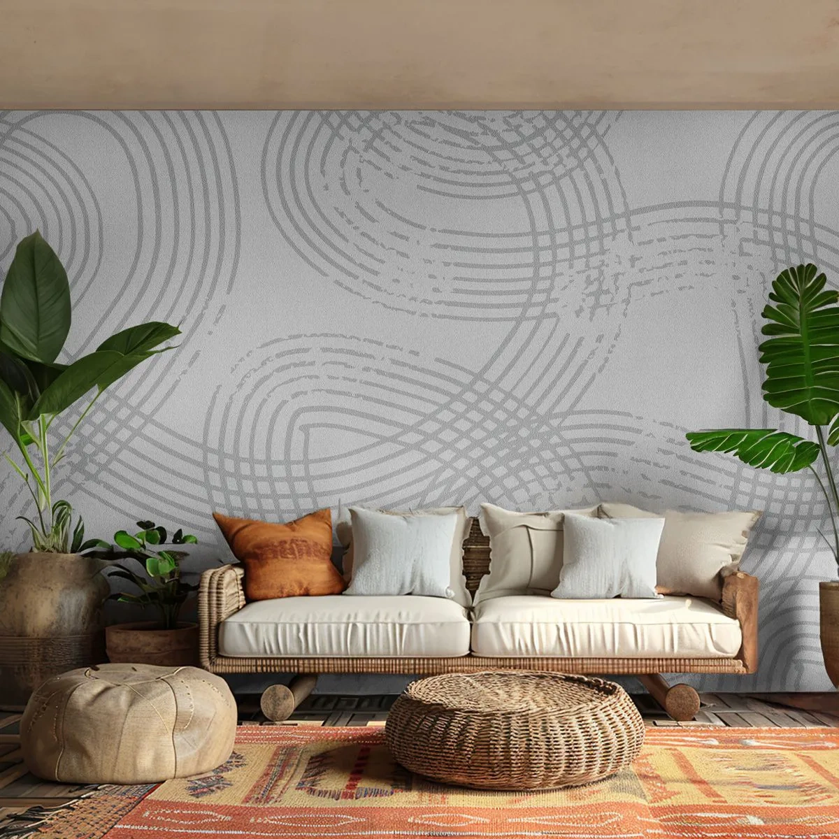 Photo Wallpaper Standard Eco - No Straight Line - Minimalism, Piece, Bright - 200x140 cm