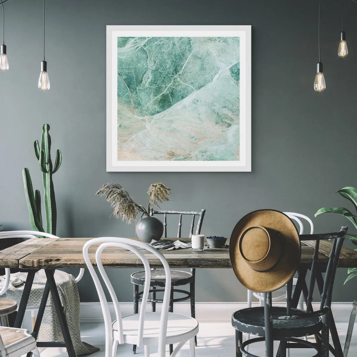 Poster in white frmae - Noble Coolness of a Stone - 60x60 cm