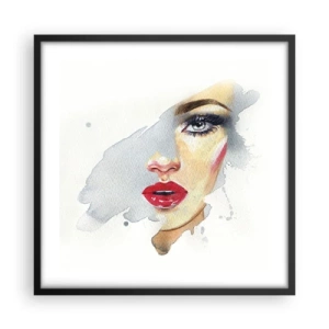Poster in black frame - Reflection in a Waterdrop - 50x50 cm