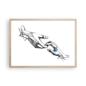 Poster in light oak frame - Good Gesture - 70x50 cm