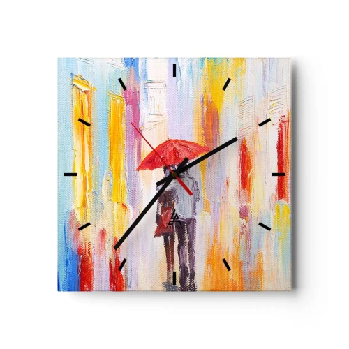 Wall clock - Clock on glass - Let It rain - 40x40 cm