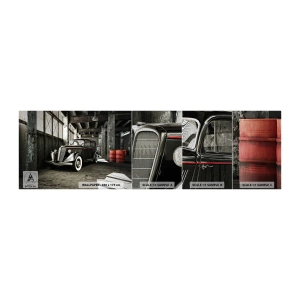 Photo Wallpaper Sample Premium Sand - Unfading Elegance of the 30-ies - Automotive, Retro car, Factory Warehouse - 100x30 cm