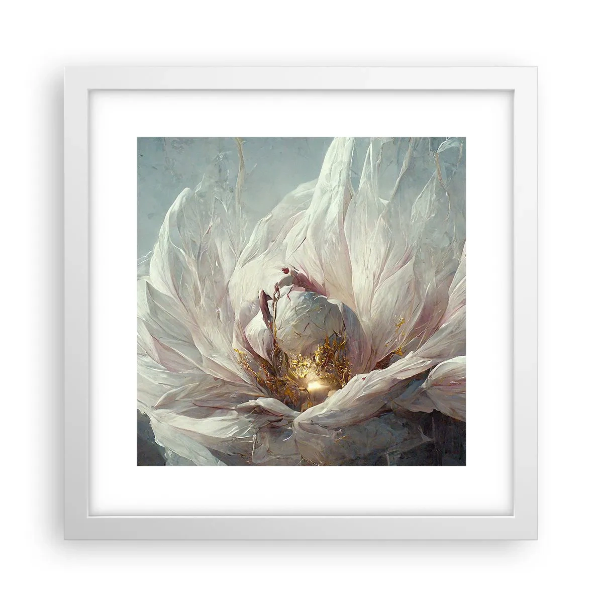 Poster in white frmae - It Blooms Once Every Hunderd Years - 30x30 cm