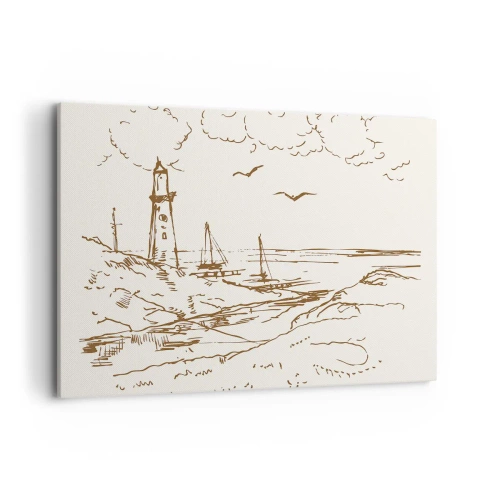 Canvas picture - Outline of a Summer Postcard - 120x80 cm