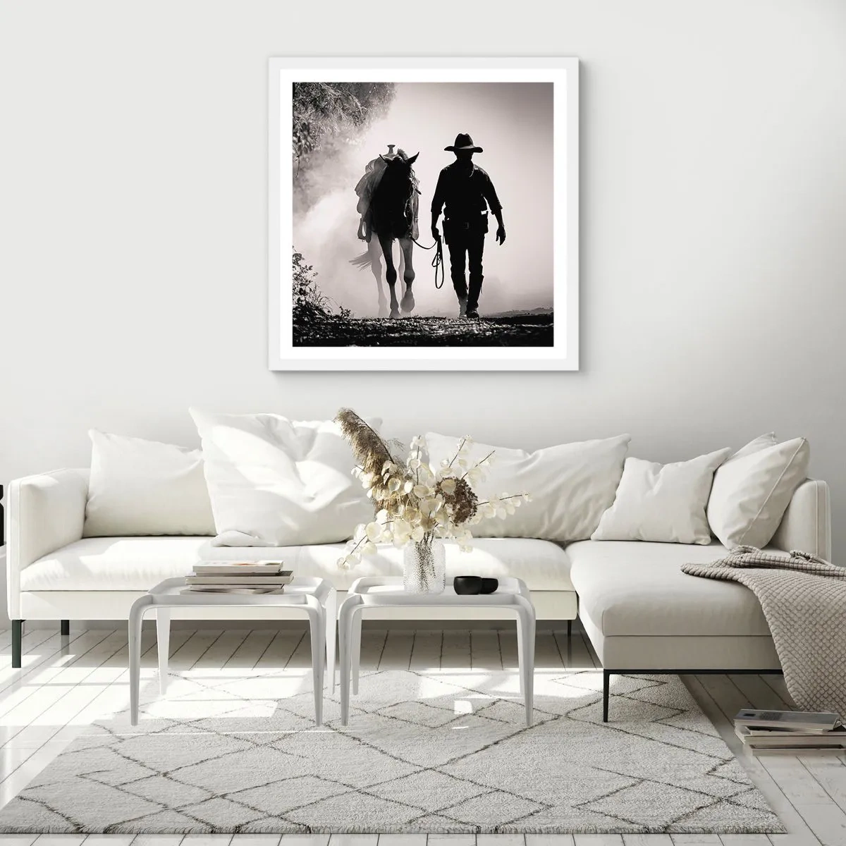 Poster in white frmae - Texan Morning - 30x30 cm