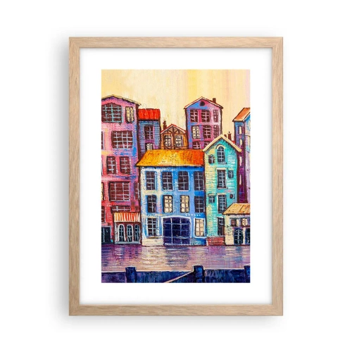 Poster in light oak frame - City Like From a Fairytale - 30x40 cm