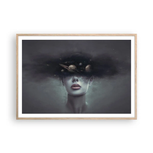 Poster in light oak frame - And Planets are Revolving… - 100x70 cm