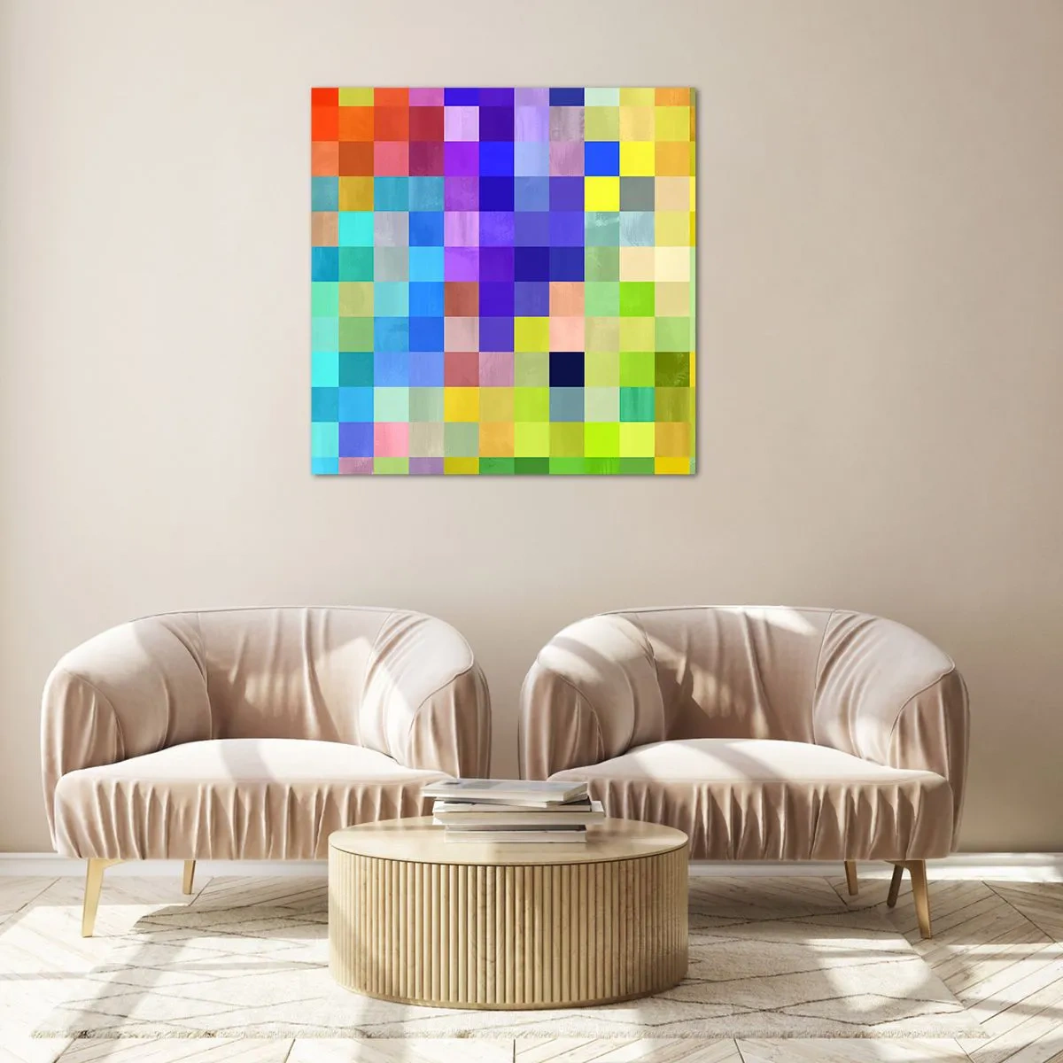 Glass picture - Each Different, All Equal - 60x60 cm