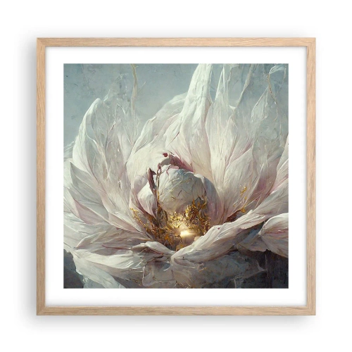 Poster in light oak frame - It Blooms Once Every Hunderd Years - 50x50 cm