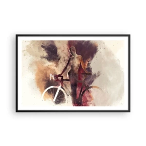Poster in black frame - Marble Sculpted Biker's Soul - 91x61 cm