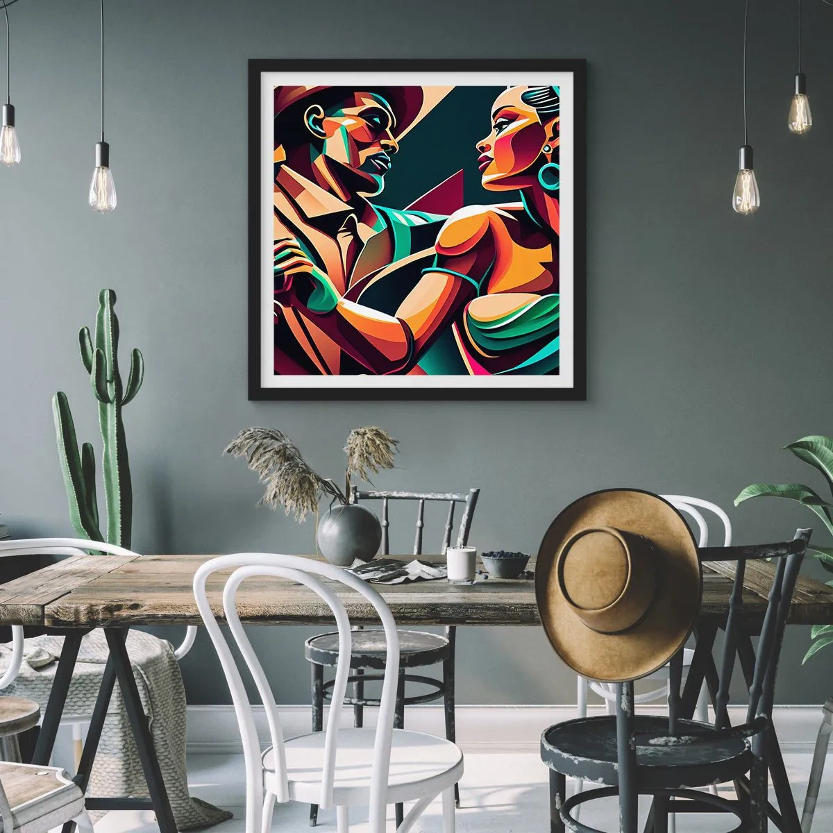 Poster in black frame - In a Heartbeat - 40x40 cm