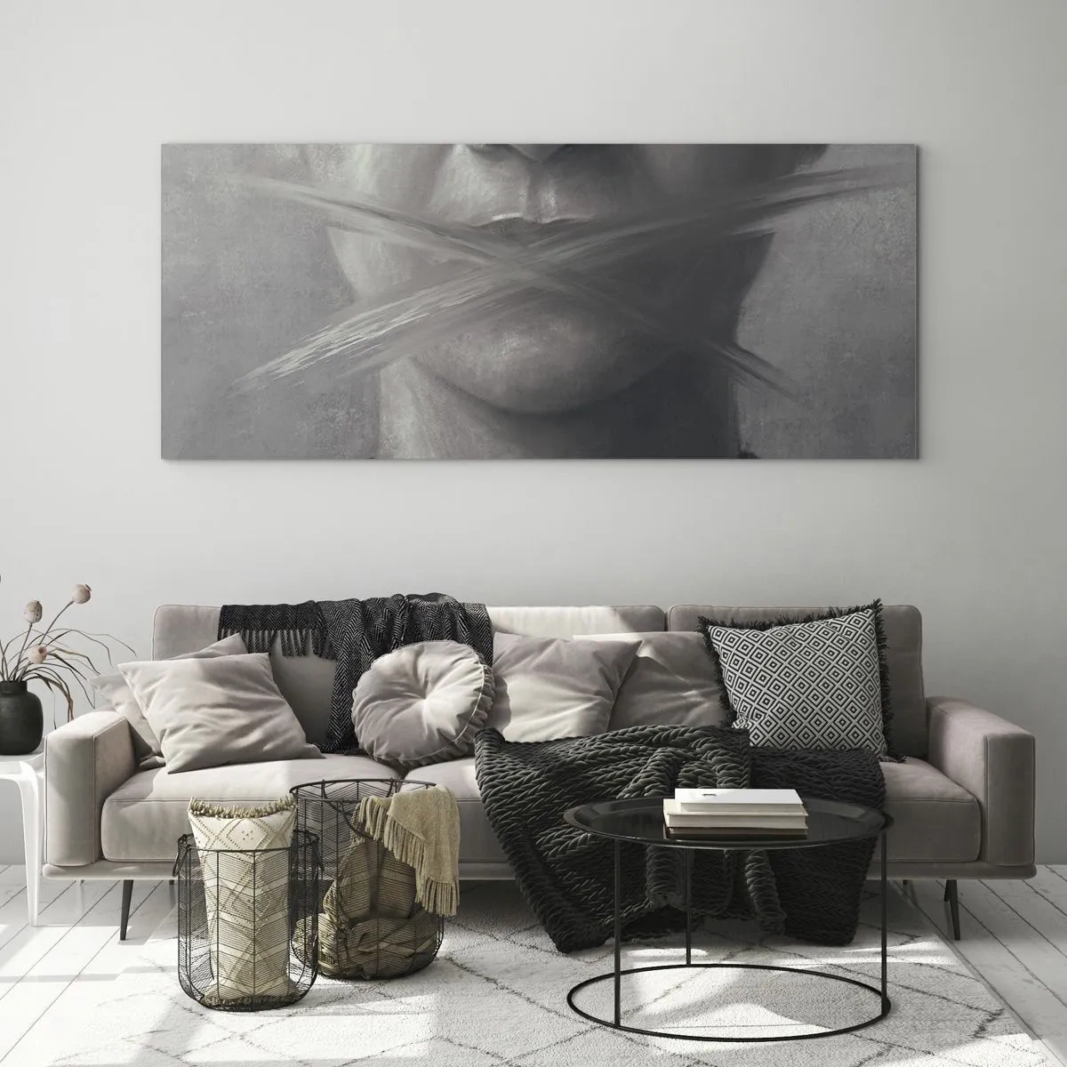 Glass picture - Not a Word - 100x40 cm