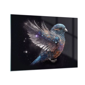 Glass picture - Space Sparrow with Diamond Glitter - 70x50cm - Diamond Sparrow - Modern wall decoration for the living room and bedroom ARTTOR