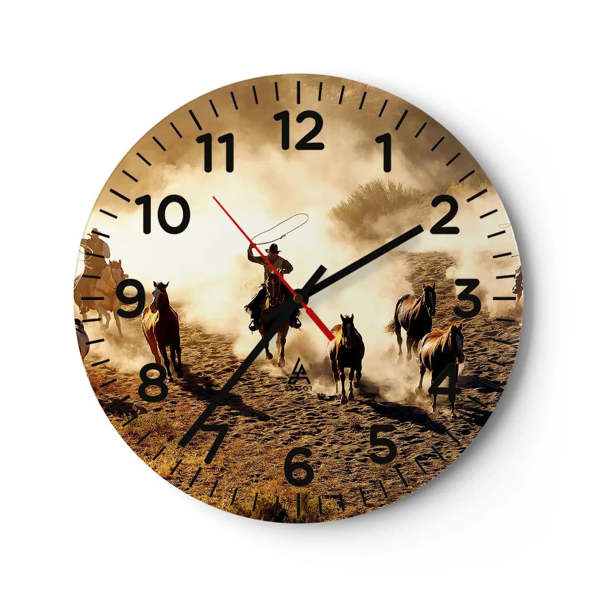 Wall clock - Clock on glass - Really Wild West - 30x30 cm