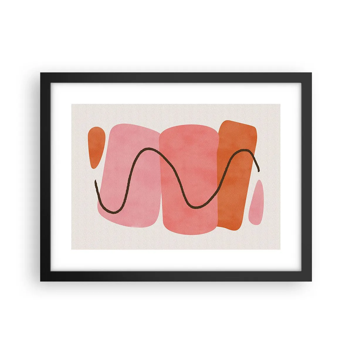 Poster in black frame - Gentle Movement of forms - 40x30 cm
