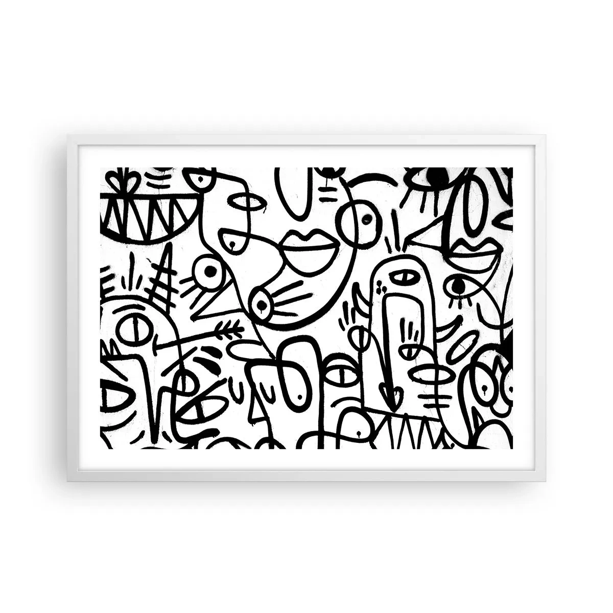 Poster in white frmae - Faces and Mirages - 70x50 cm
