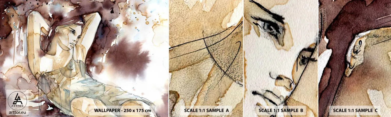 Photo Wallpaper Sample Standard Eco - In Lilly's Mood - Abstraction, Woman, Body - 100x30 cm