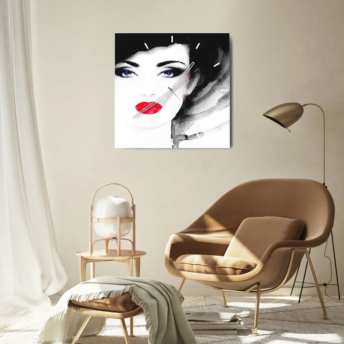 Wall clock - Clock on glass - Rejects and Attracts - 30x30 cm