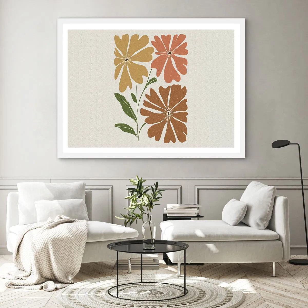 Poster in white frmae - Nature and Geometry - 100x70 cm
