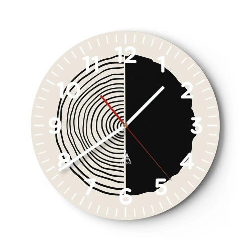 Wall clock - Clock on glass - Half-half - 40x40 cm