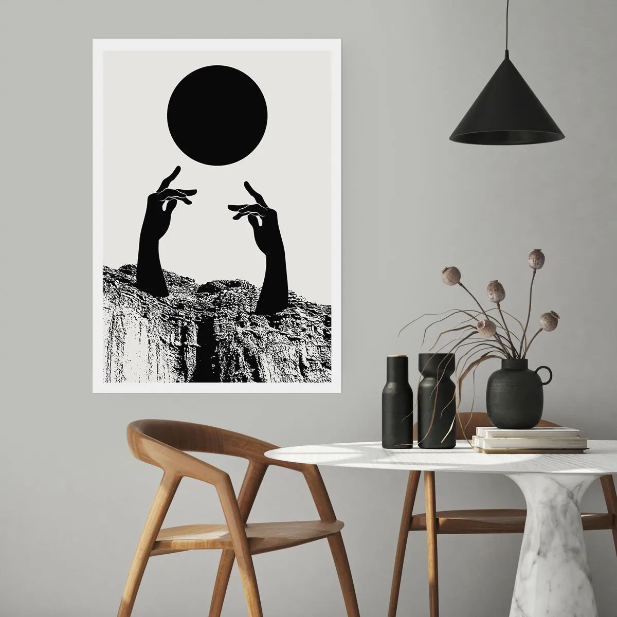 Poster - Surrealistic Composition: Sun and the Rest - 40x50 cm