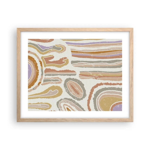 Poster in light oak frame - Colourful Cross-Sections - 50x40 cm