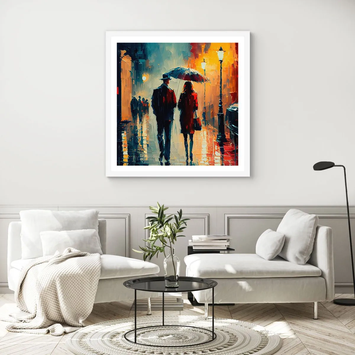 Poster in white frmae - Urban Love Story - 50x50 cm