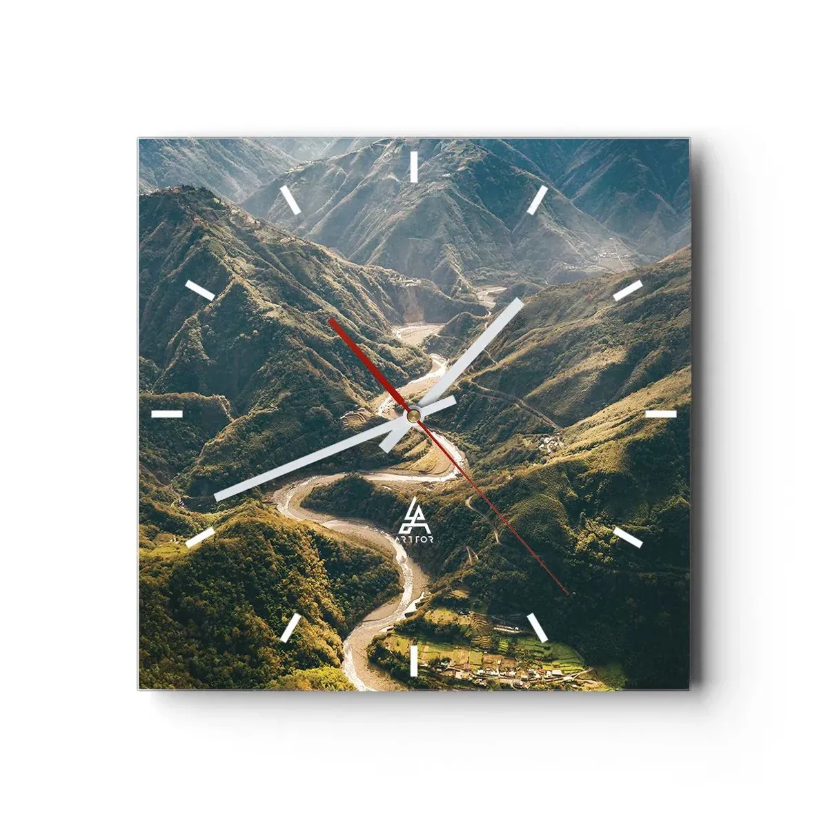 Wall clock - Clock on glass - Straight from the Heart of the Mountains - 30x30 cm