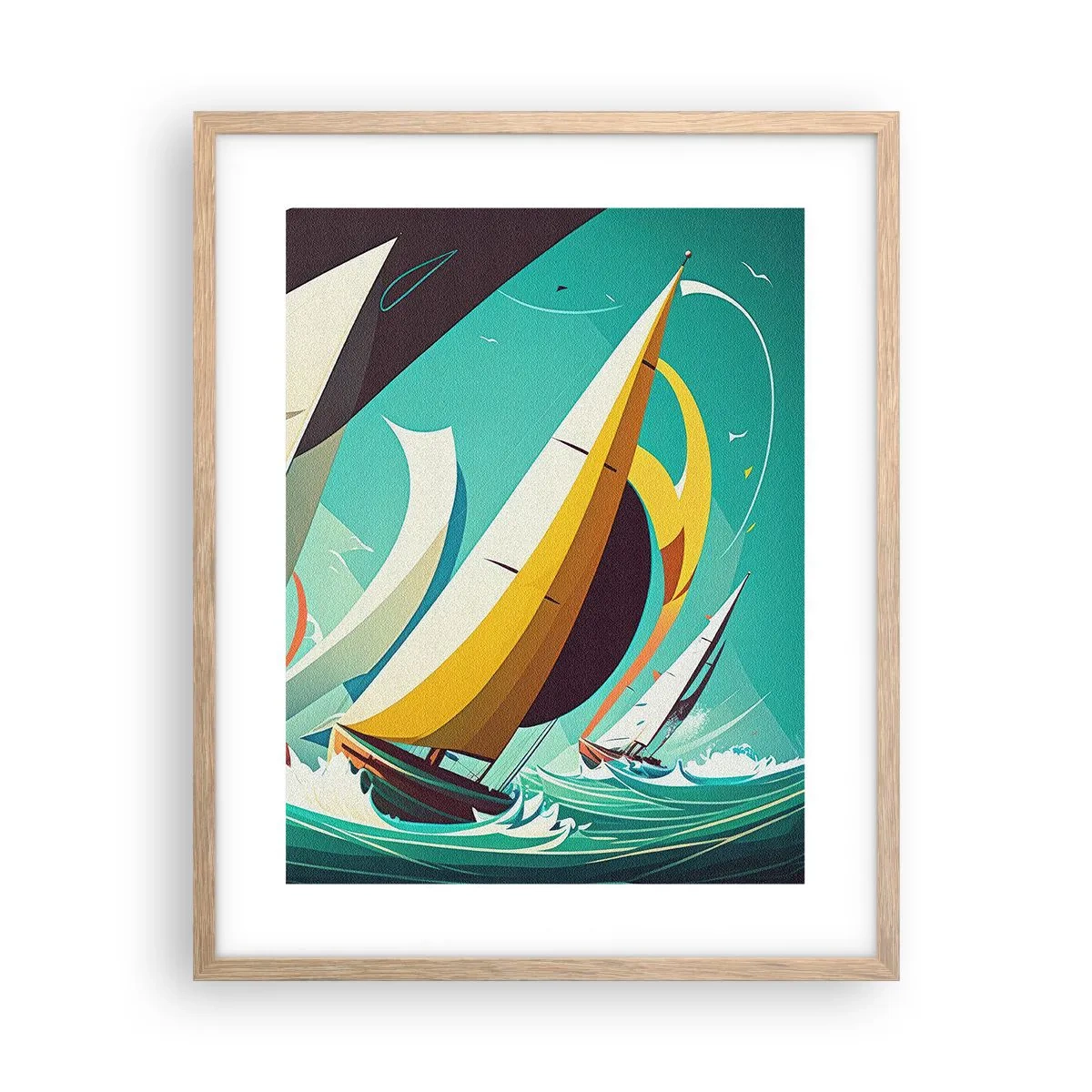 Poster in light oak frame - Standing Up to Elements - 40x50 cm