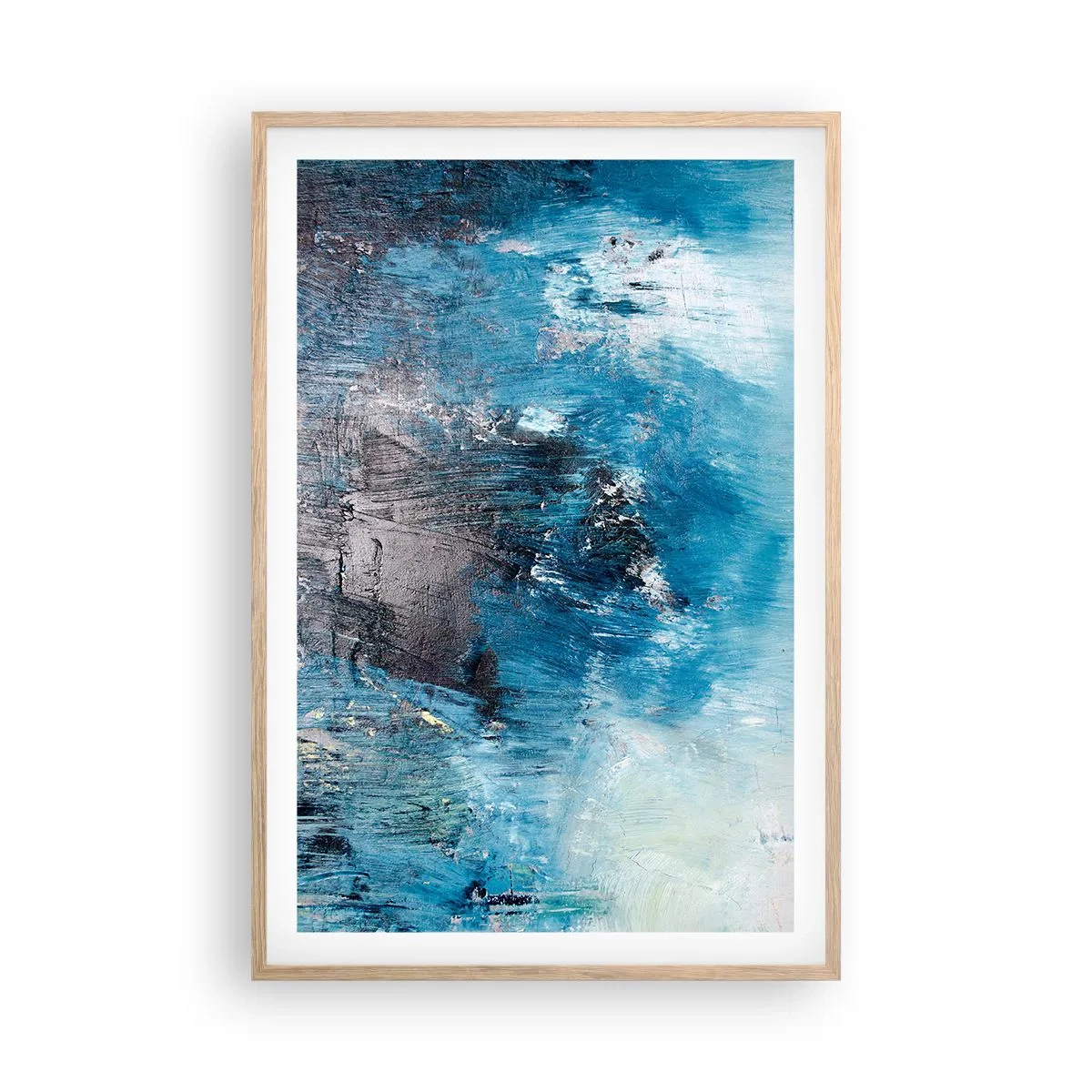 Poster in light oak frame - Blue Rhapsody - 61x91 cm