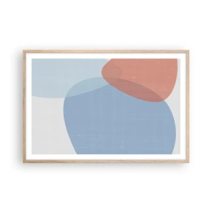 Poster in light oak frame - Pastel Relations - 91x61 cm