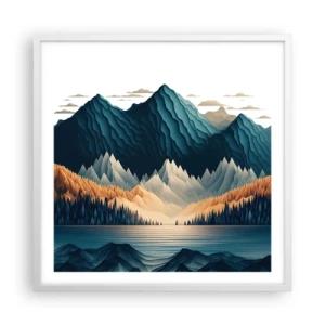 Poster in white frmae - Perfect Mountain Landscape - 60x60 cm