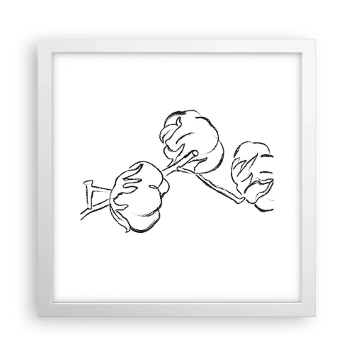 Poster in white frmae - Cotton Fluff - 30x30 cm