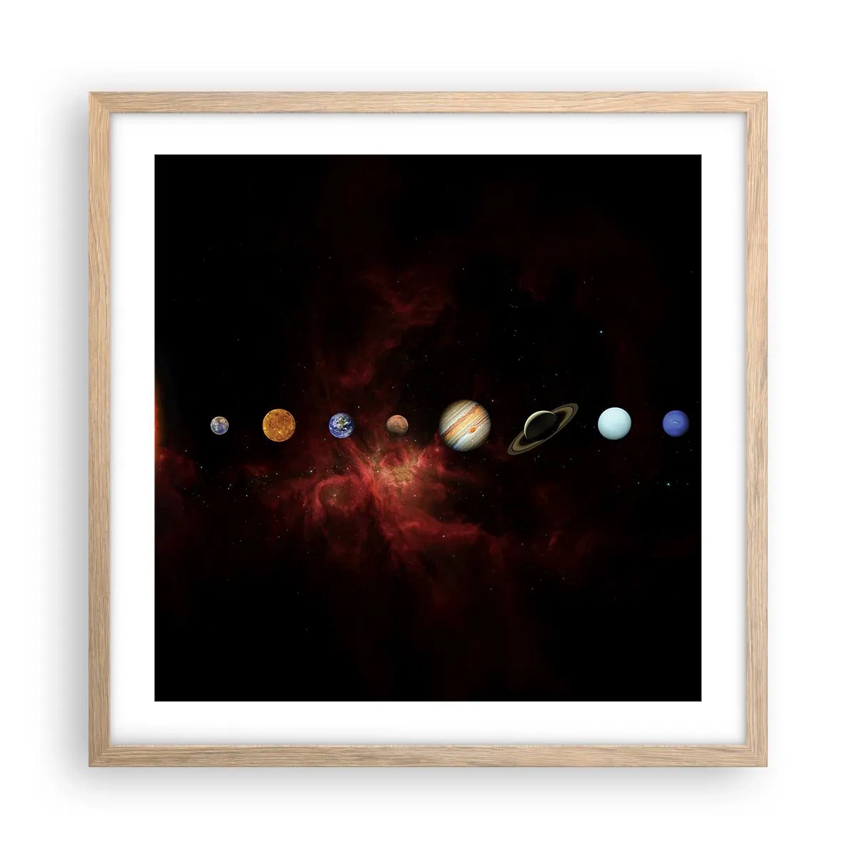 Poster in light oak frame - Our Neighbourhood - 50x50 cm