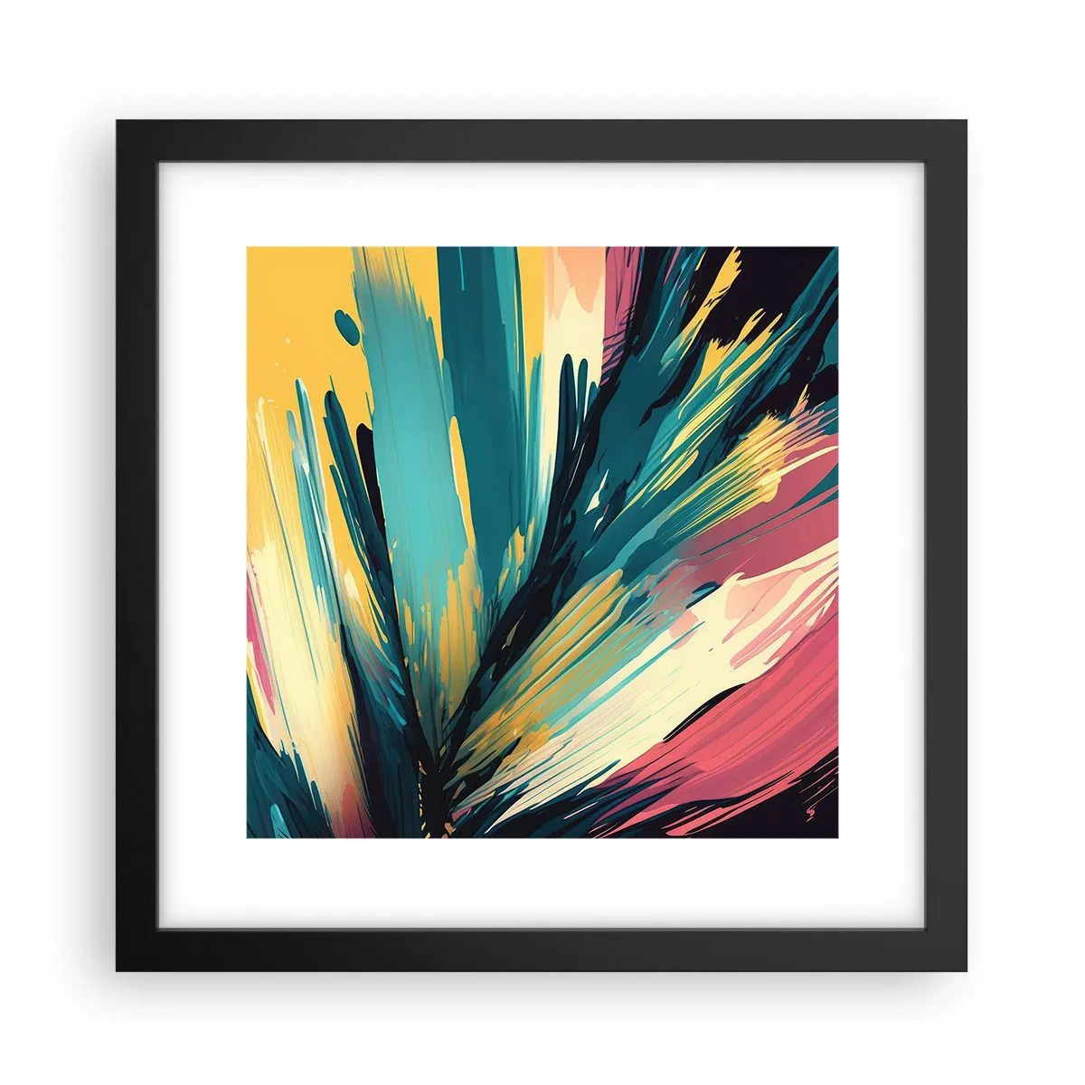 Poster in black frame - Composition -Explosion of Joy - 30x30 cm