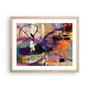 Poster in light oak frame - Straight Ahead or Around - 50x40 cm