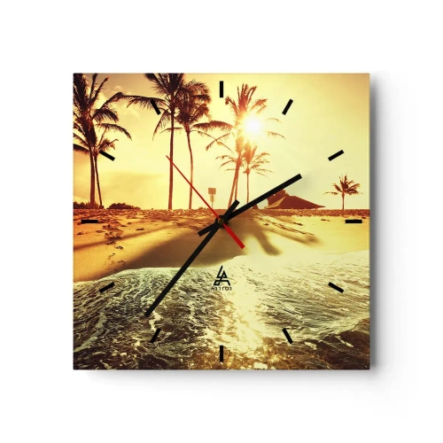 Wall clock - Clock on glass - Californian Afternoon - 30x30 cm