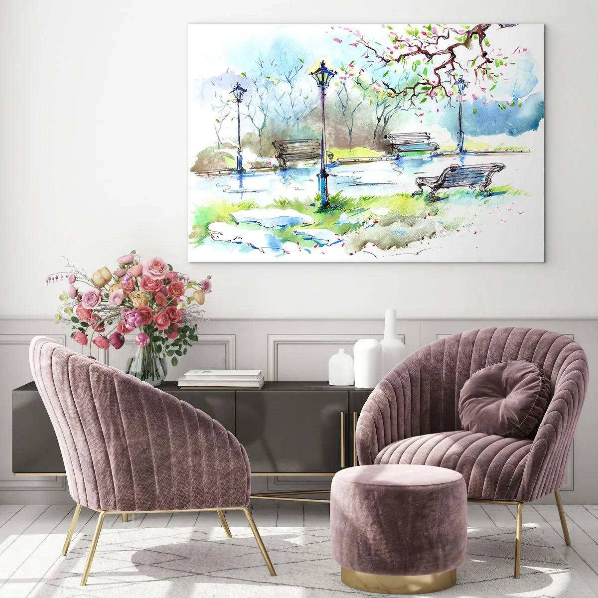 Glass picture - Charm of Park Silence - 100x70 cm