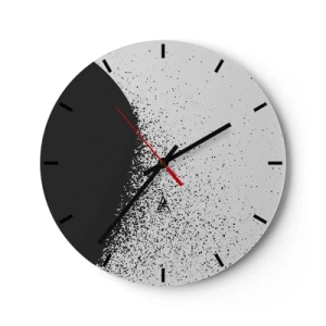 Wall clock - Clock on glass - Movement of Particles - 40x40 cm