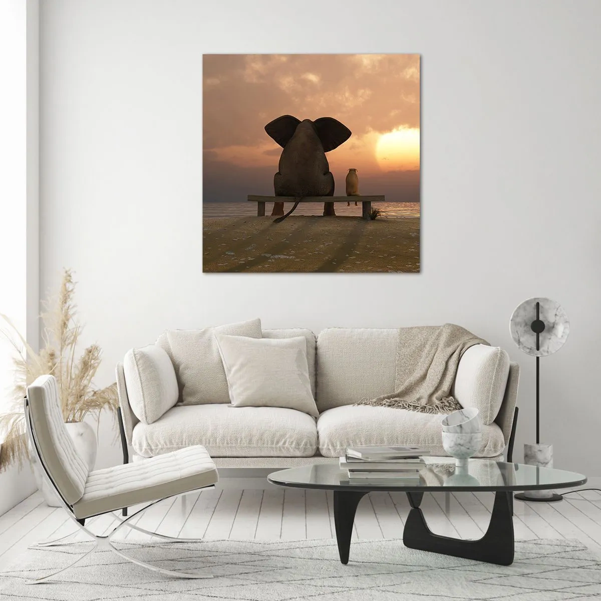 Glass picture - It Feels Good to Be Quiet Together - 70x70 cm