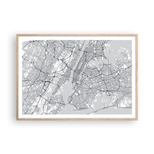 Poster in light oak frame - Anatomy of Metropolis - 100x70 cm
